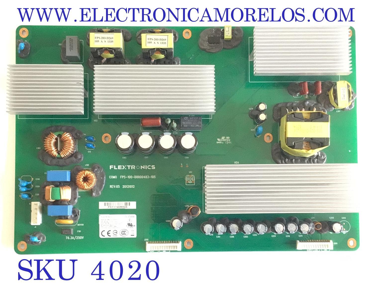 FUENTE PARA MONITOR CISCO TELEPRESENCE / NUMERO DE PARTE 341-100101-01 / FPS-100-D0000483-105 / 20131012 / PST1746M046 / LTI550HN07 / MODELO MX300 G8 / MODELO 55''